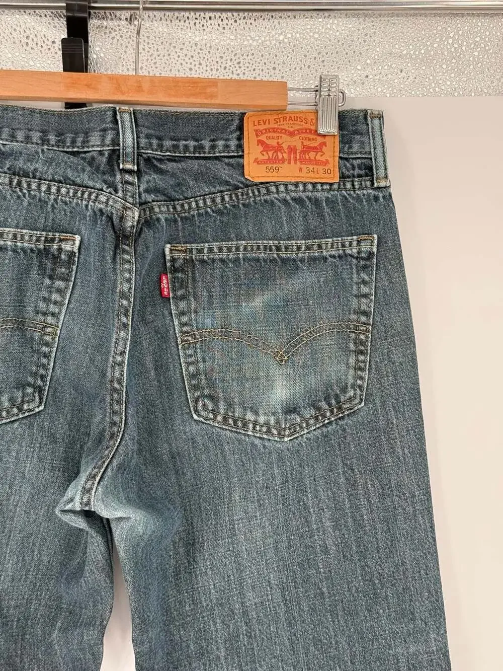 Levi's 559 Relaxed Straight Leg Jeans Mens Size 34x30 Blue Denim